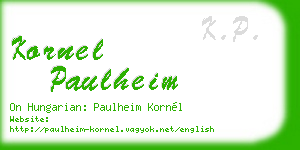 kornel paulheim business card